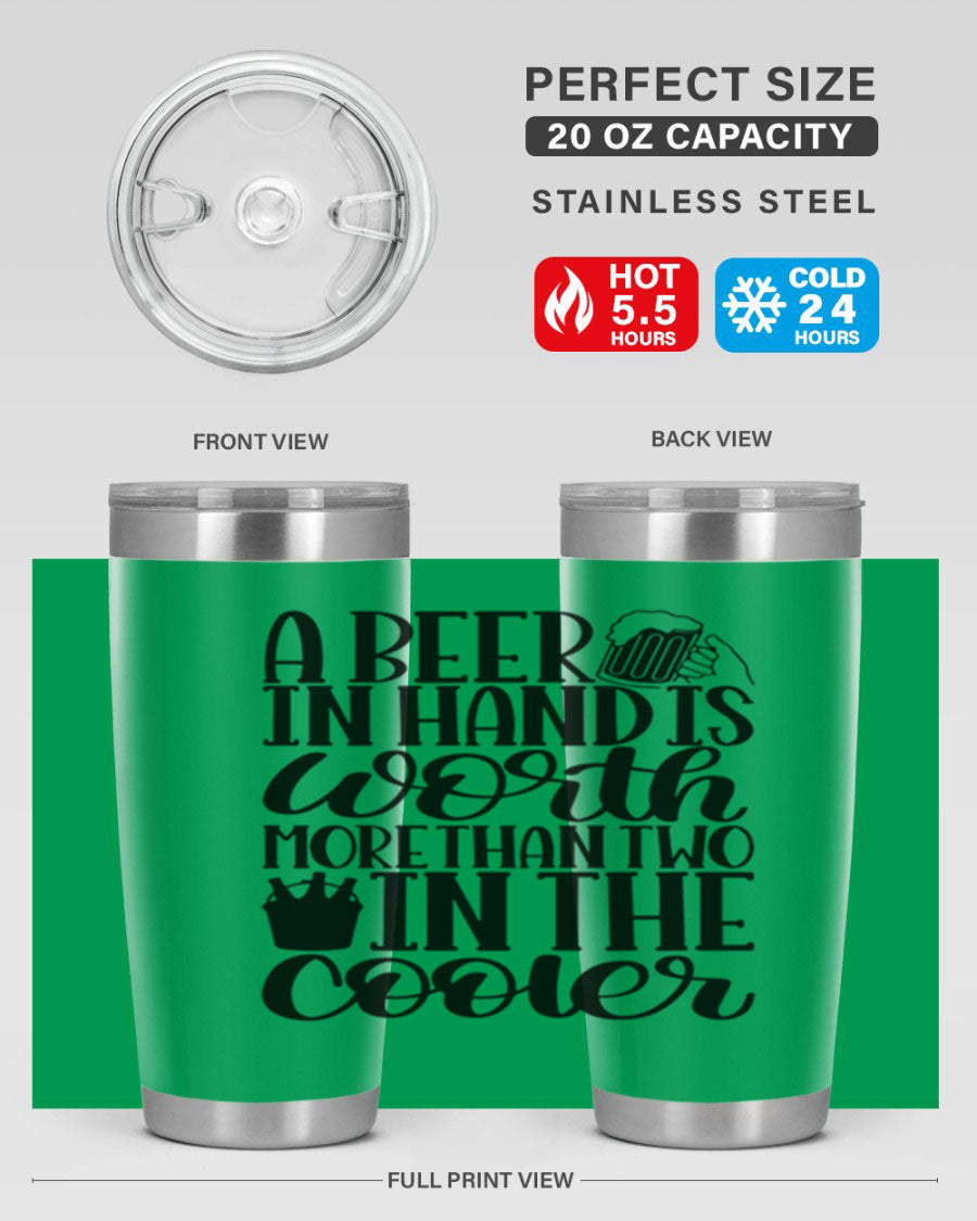 A stylish 20oz and 30oz stainless steel tumbler with a drink-thru lid, designed for keeping beverages hot or cold.