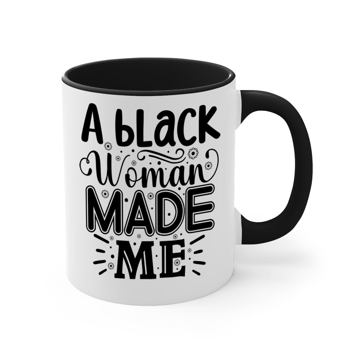 A stylish black woman made me Style 66# mug with a glossy finish and colorful handle, perfect for coffee and tea lovers.
