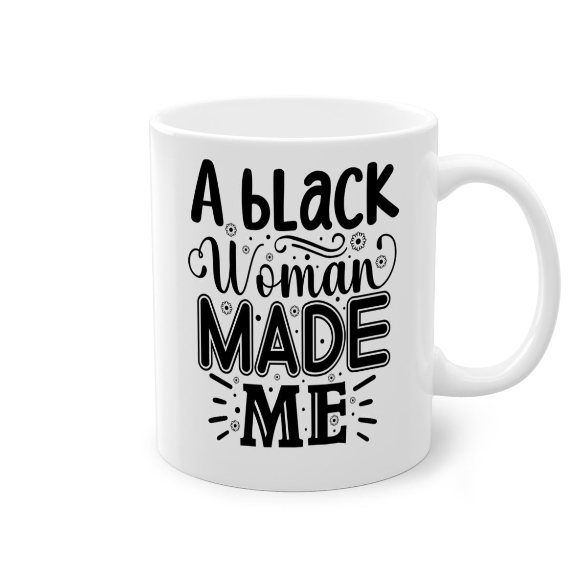 A stylish black woman made me Style 66# mug with a glossy finish and colorful handle, perfect for coffee and tea lovers.