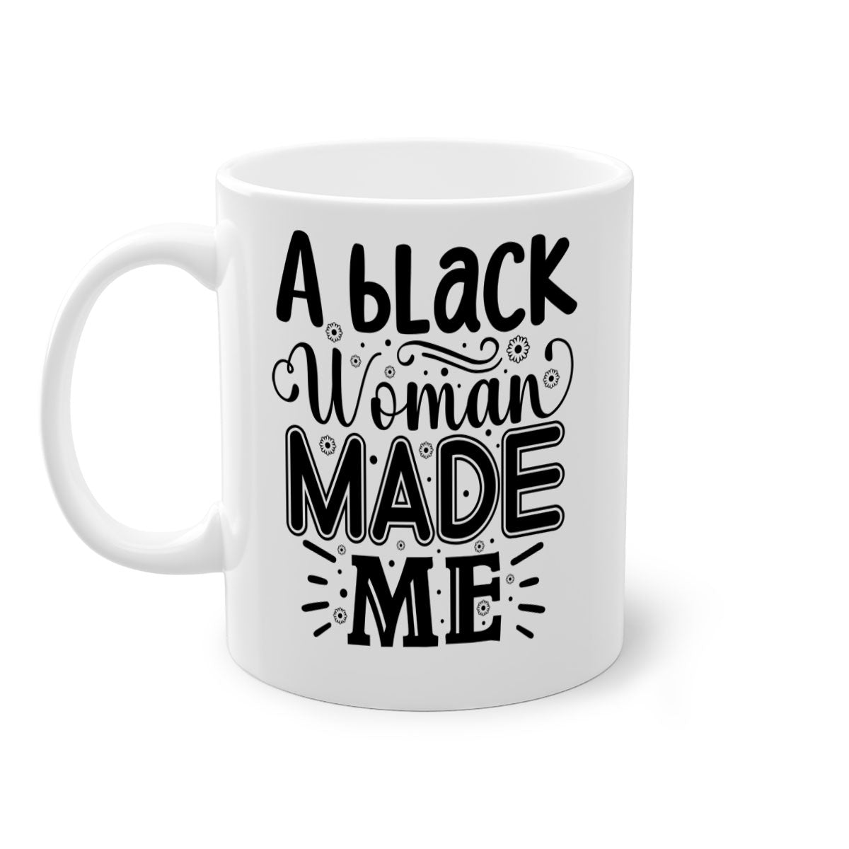 A stylish black woman made me Style 66# mug with a glossy finish and colorful handle, perfect for coffee and tea lovers.
