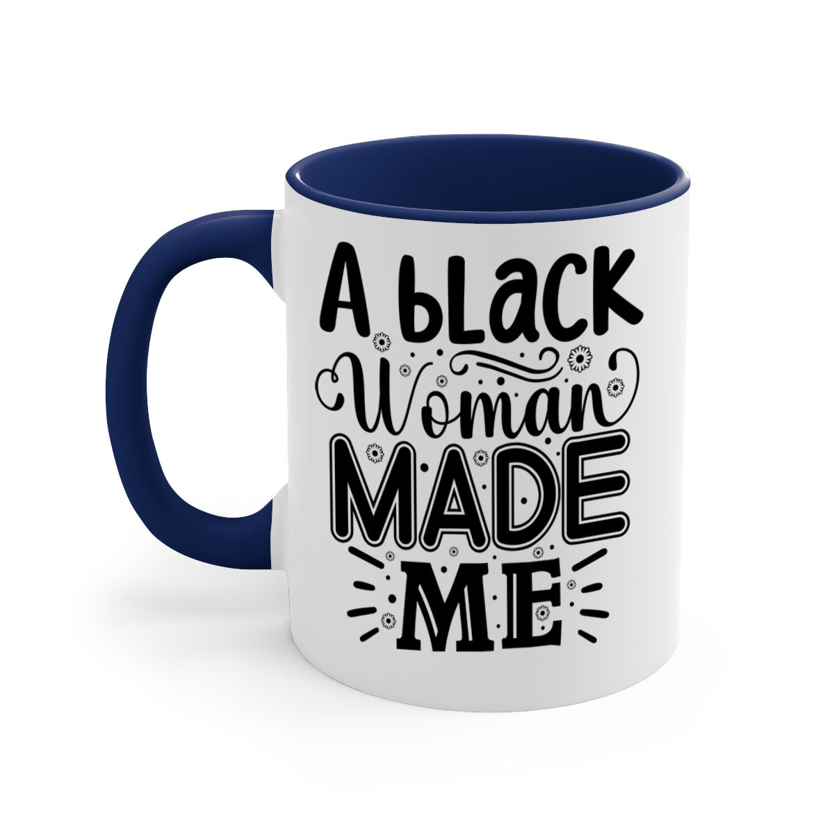 A stylish black woman made me Style 66# mug with a glossy finish and colorful handle, perfect for coffee and tea lovers.