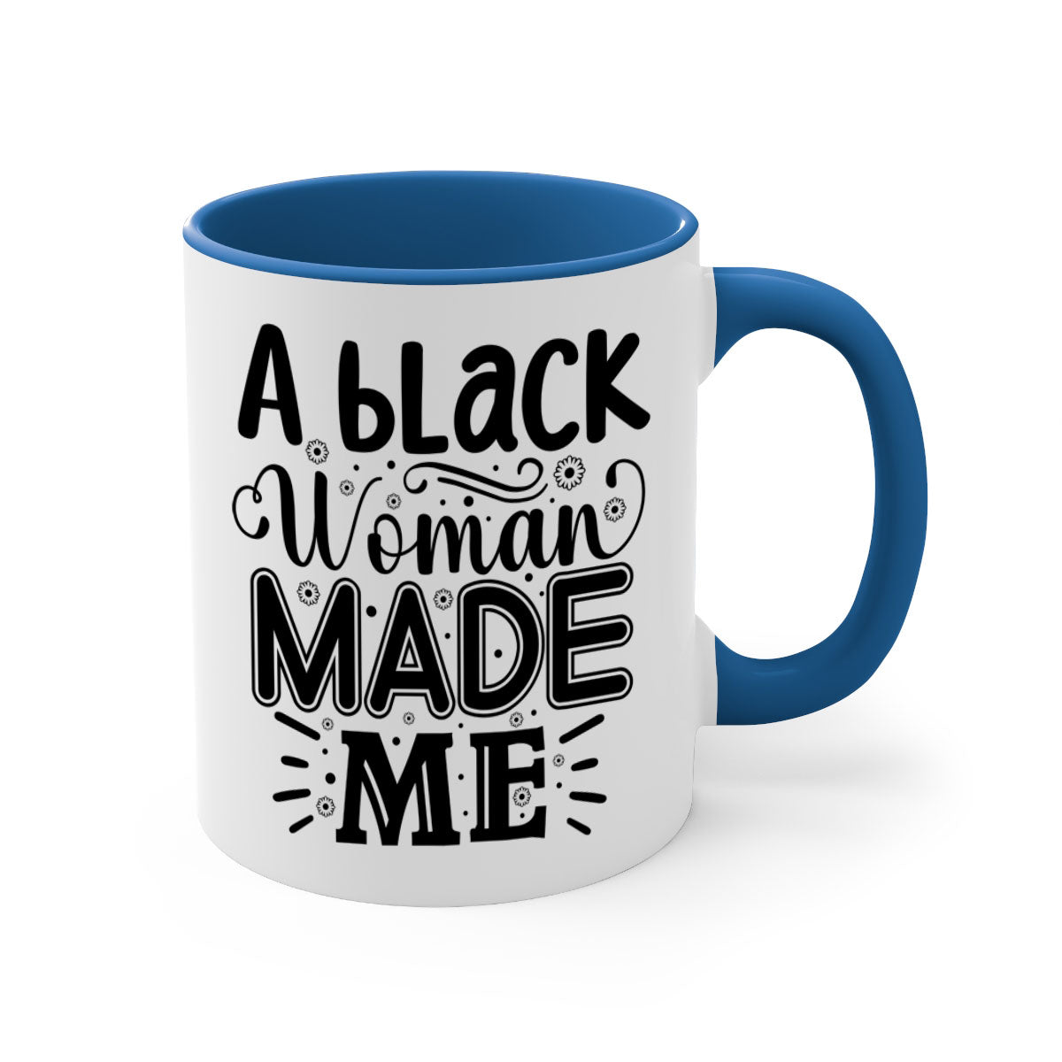 A stylish black woman made me Style 66# mug with a glossy finish and colorful handle, perfect for coffee and tea lovers.