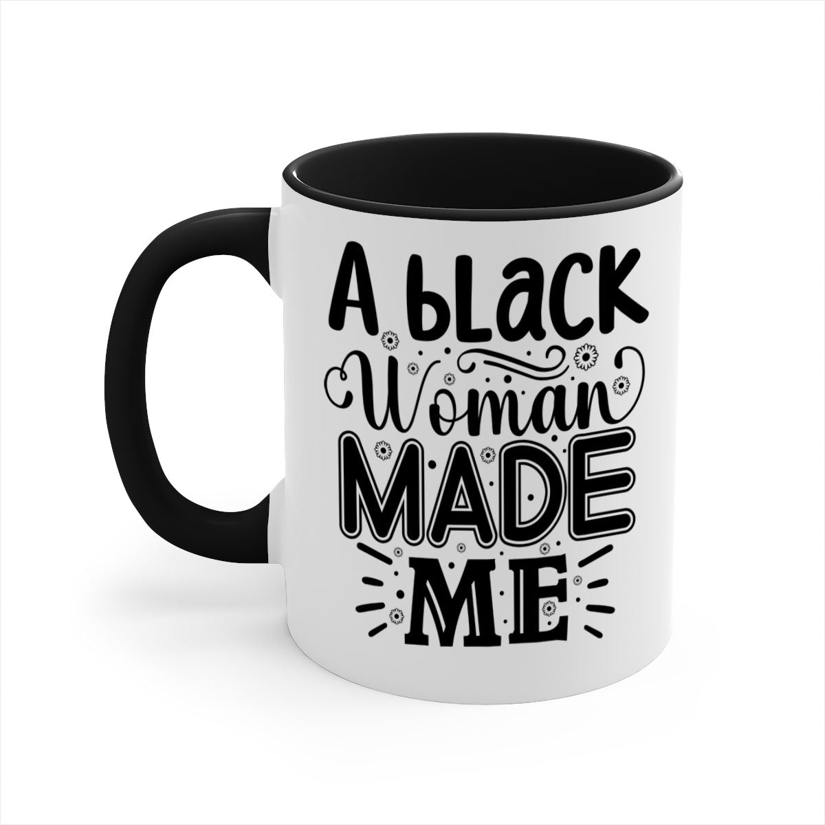 A stylish black woman made me Style 66# mug with a glossy finish and colorful handle, perfect for coffee and tea lovers.