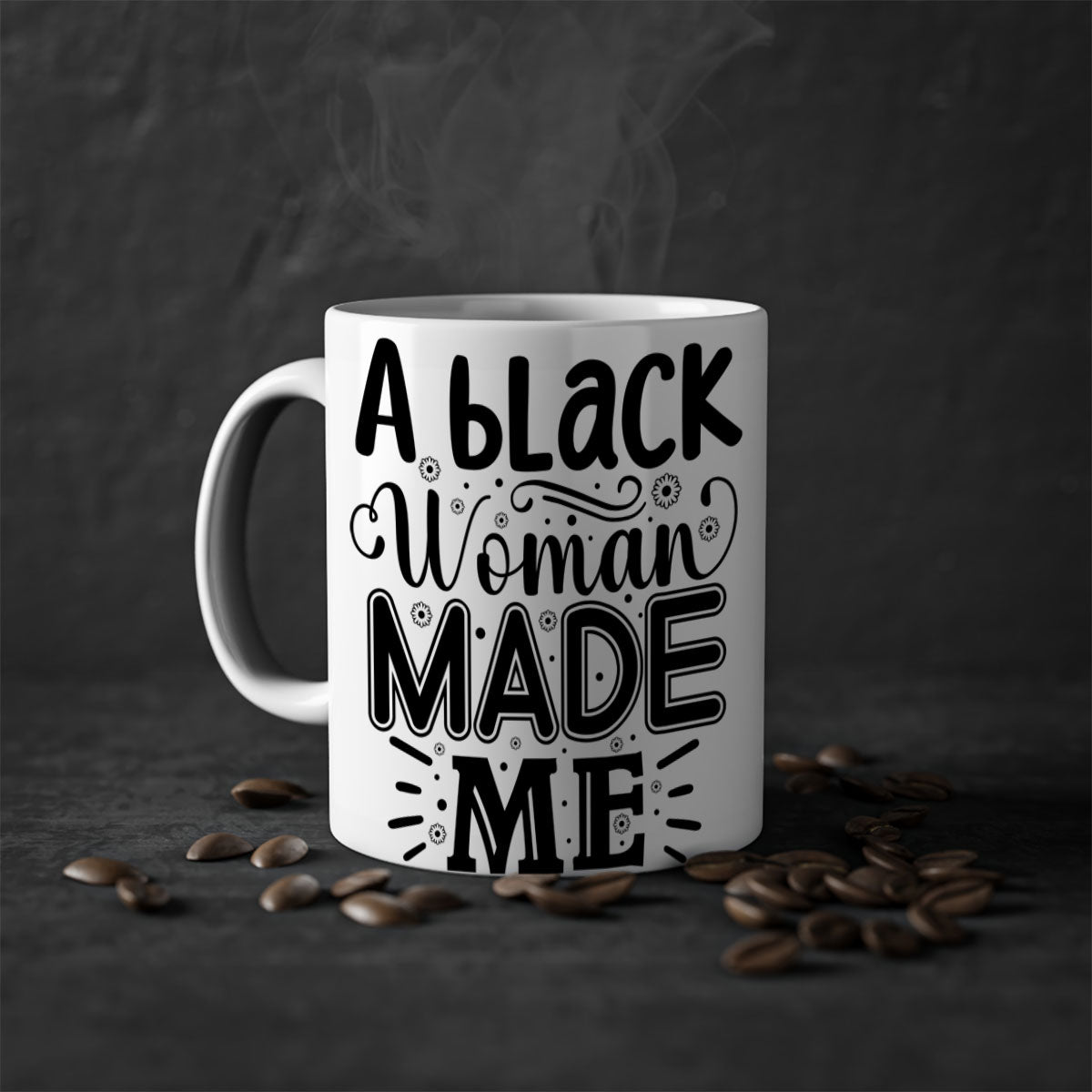 A stylish black woman made me Style 66# mug with a glossy finish and colorful handle, perfect for coffee and tea lovers.