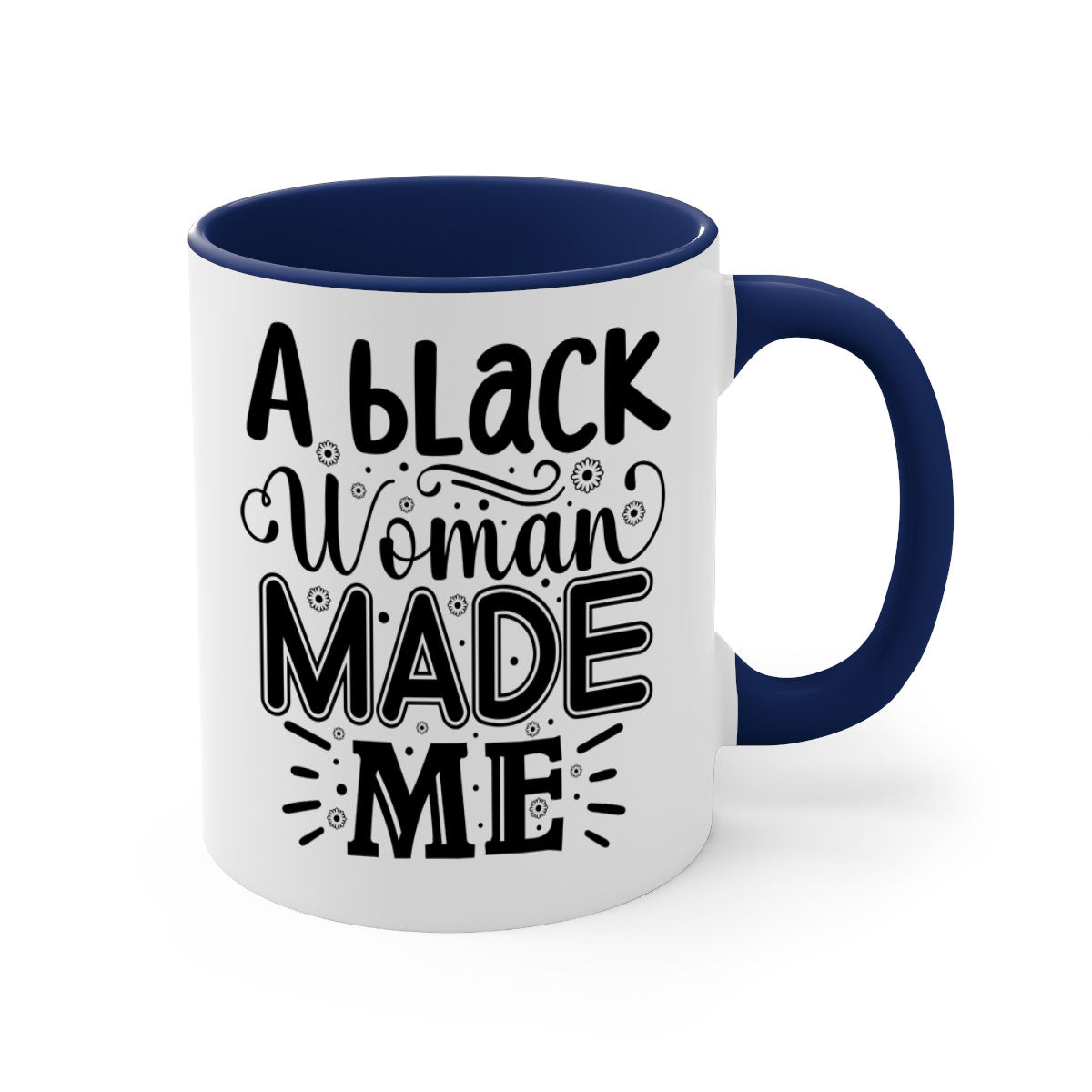 A stylish black woman made me Style 66# mug with a glossy finish and colorful handle, perfect for coffee and tea lovers.