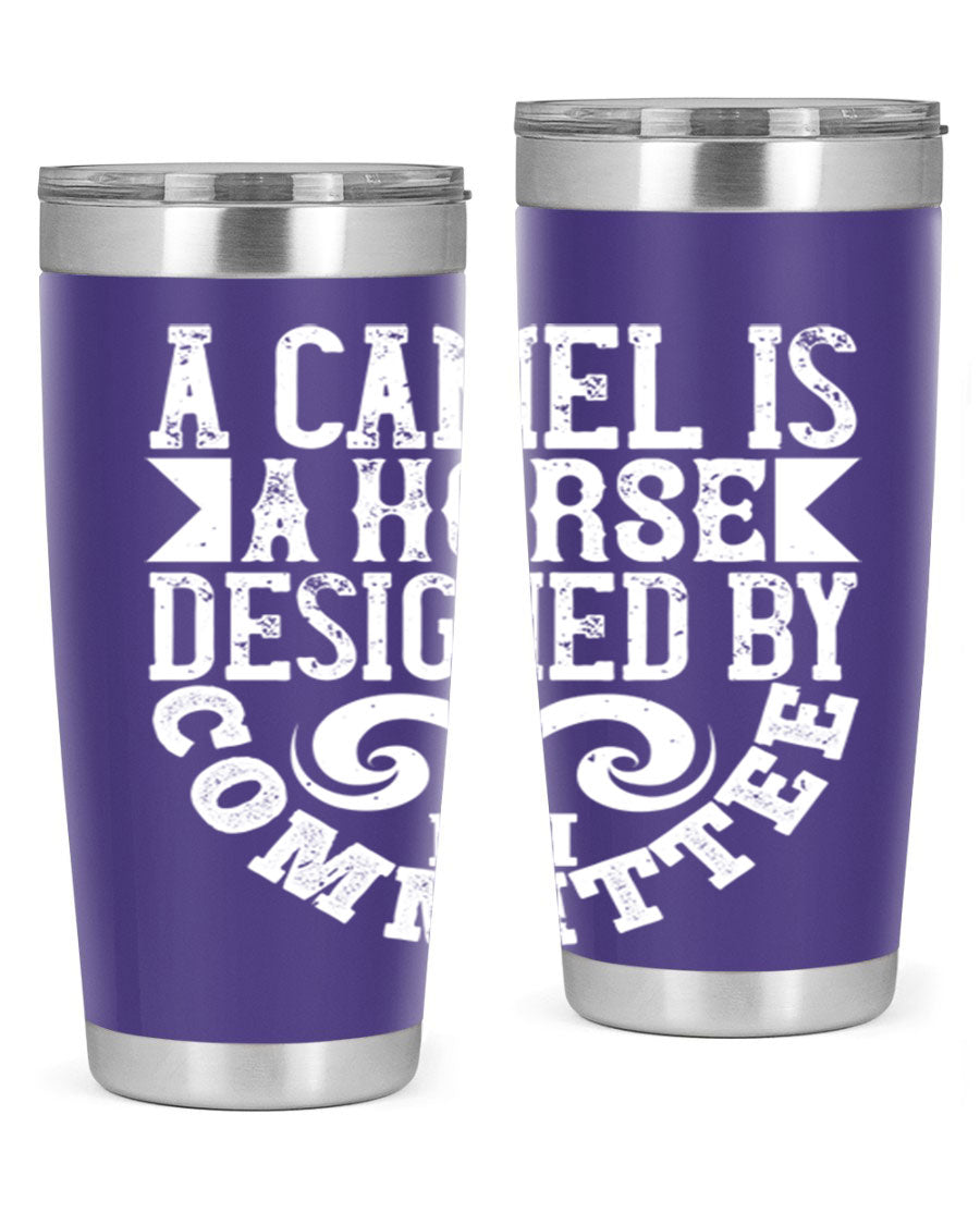 A stylish 20oz stainless steel tumbler with a unique design, featuring a press-in lid and double wall vacuum insulation for hot and cold beverages.