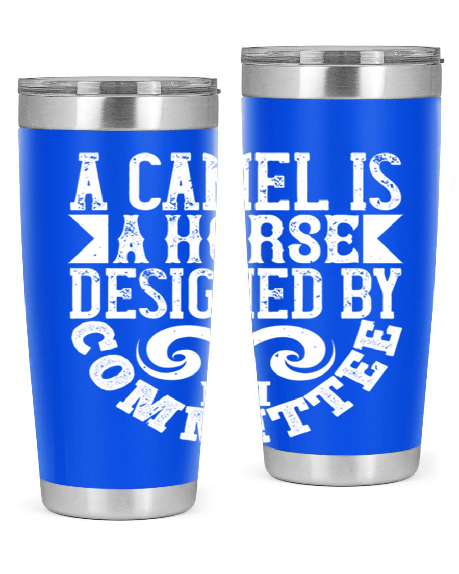 A stylish 20oz stainless steel tumbler with a unique design, featuring a press-in lid and double wall vacuum insulation for hot and cold beverages.