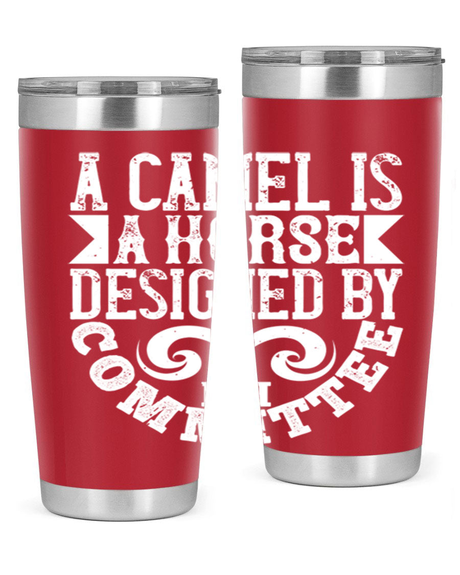 A stylish 20oz stainless steel tumbler with a unique design, featuring a press-in lid and double wall vacuum insulation for hot and cold beverages.