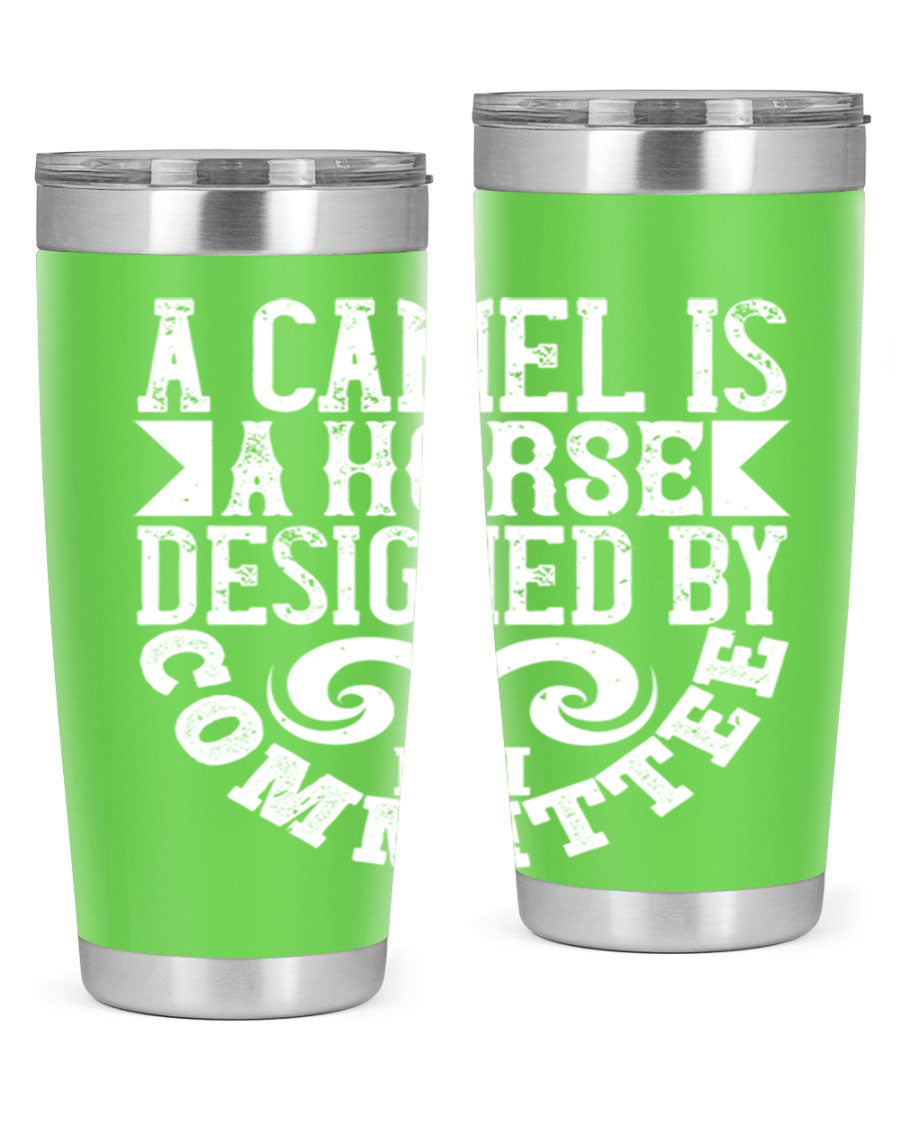 A stylish 20oz stainless steel tumbler with a unique design, featuring a press-in lid and double wall vacuum insulation for hot and cold beverages.