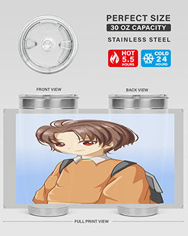 A Cold Boy 143# Anime Tumbler featuring double wall vacuum stainless steel design with vibrant anime graphics.
