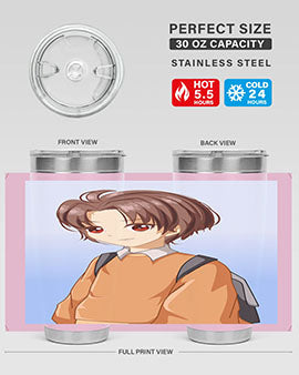 A Cold Boy 143# Anime Tumbler featuring double wall vacuum stainless steel design with vibrant anime graphics.