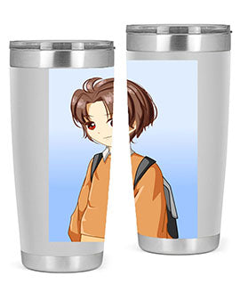 A Cold Boy 143# Anime Tumbler featuring double wall vacuum stainless steel design with vibrant anime graphics.