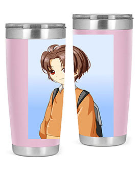 A Cold Boy 143# Anime Tumbler featuring double wall vacuum stainless steel design with vibrant anime graphics.