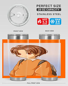 A Cold Boy 143# Anime Tumbler featuring double wall vacuum stainless steel design with vibrant anime graphics.