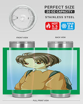 A Cold Boy 143# Anime Tumbler featuring double wall vacuum stainless steel design with vibrant anime graphics.