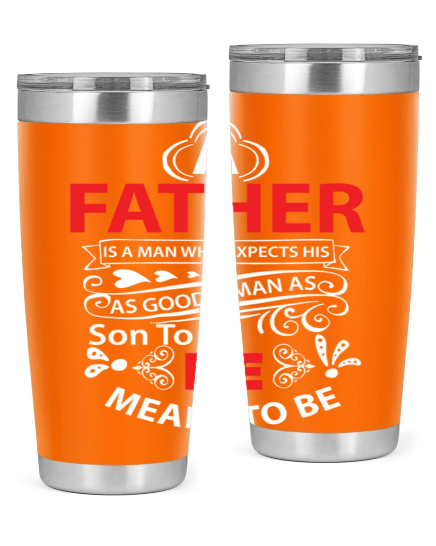 A Father 247# Tumbler in stainless steel with a drink-thru lid, showcasing its sleek design and double wall vacuum insulation.