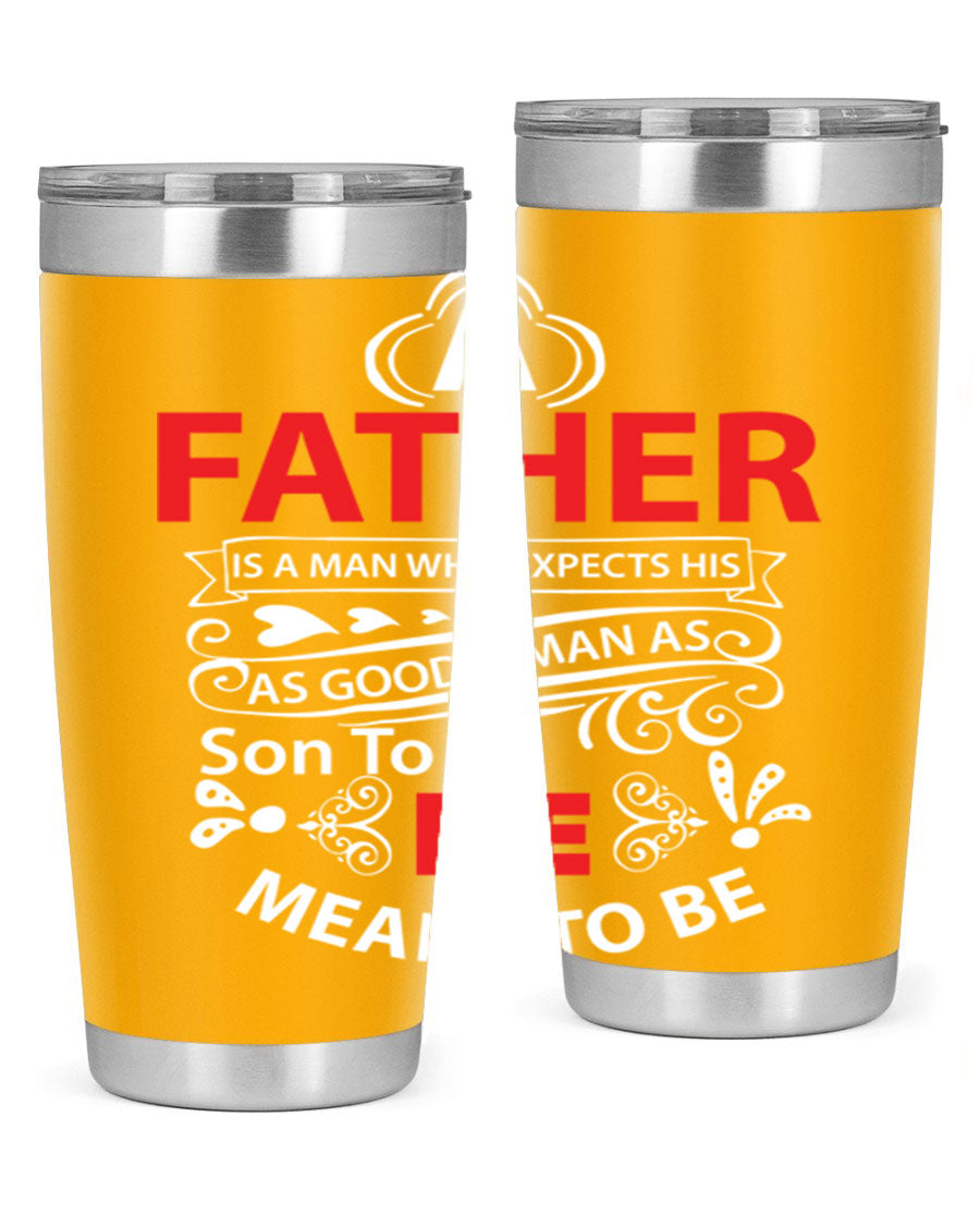 A Father 247# Tumbler in stainless steel with a drink-thru lid, showcasing its sleek design and double wall vacuum insulation.