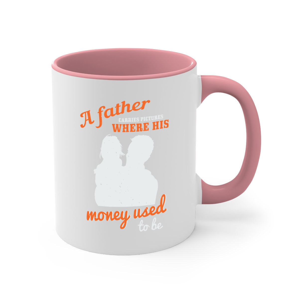 A stylish two-tone ceramic mug with a colored handle and glossy finish, perfect for coffee or tea, ideal for Father's Day gifts.
