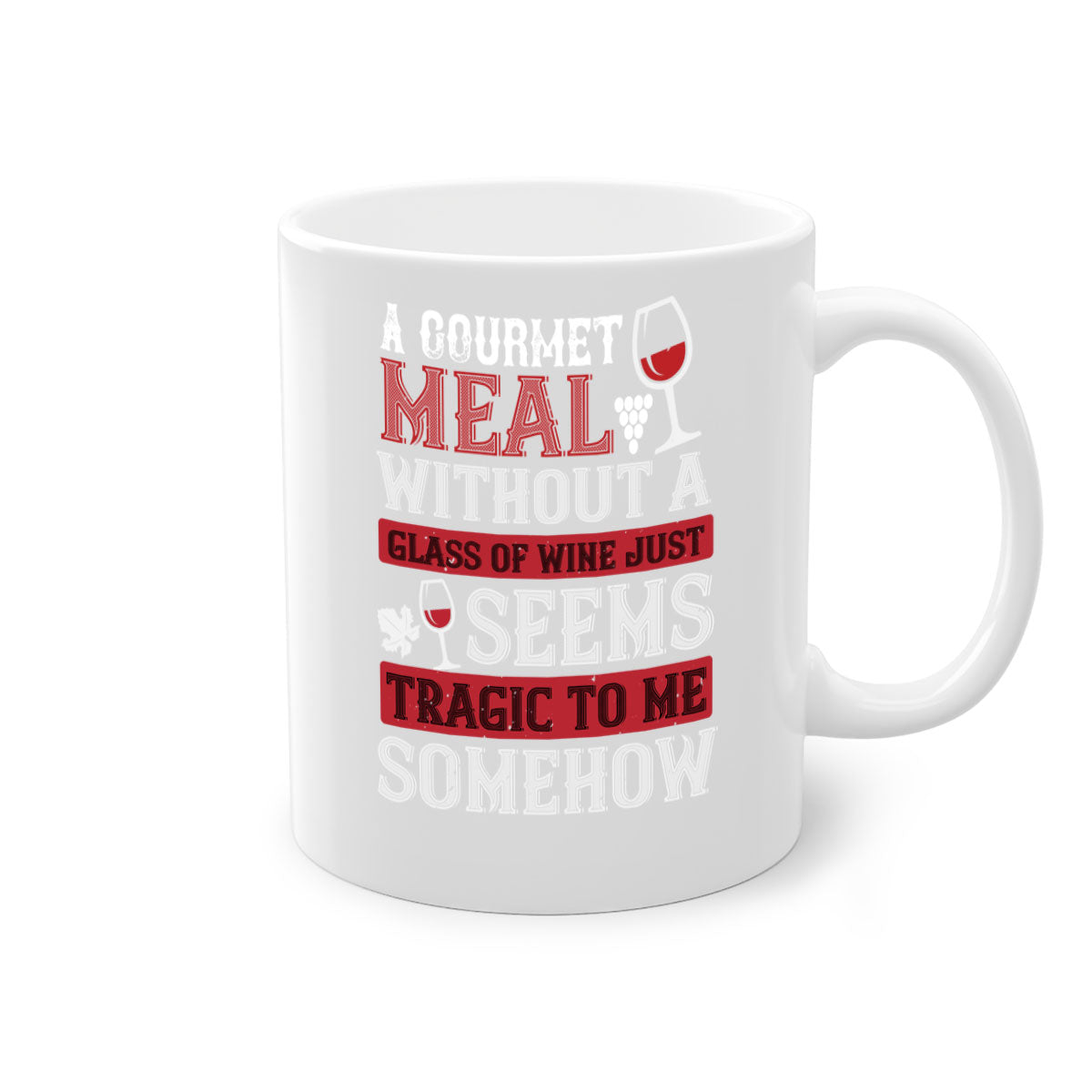 A stylish two-tone gourmet meal mug with a colored handle and glossy finish, available in multiple colors and sizes.