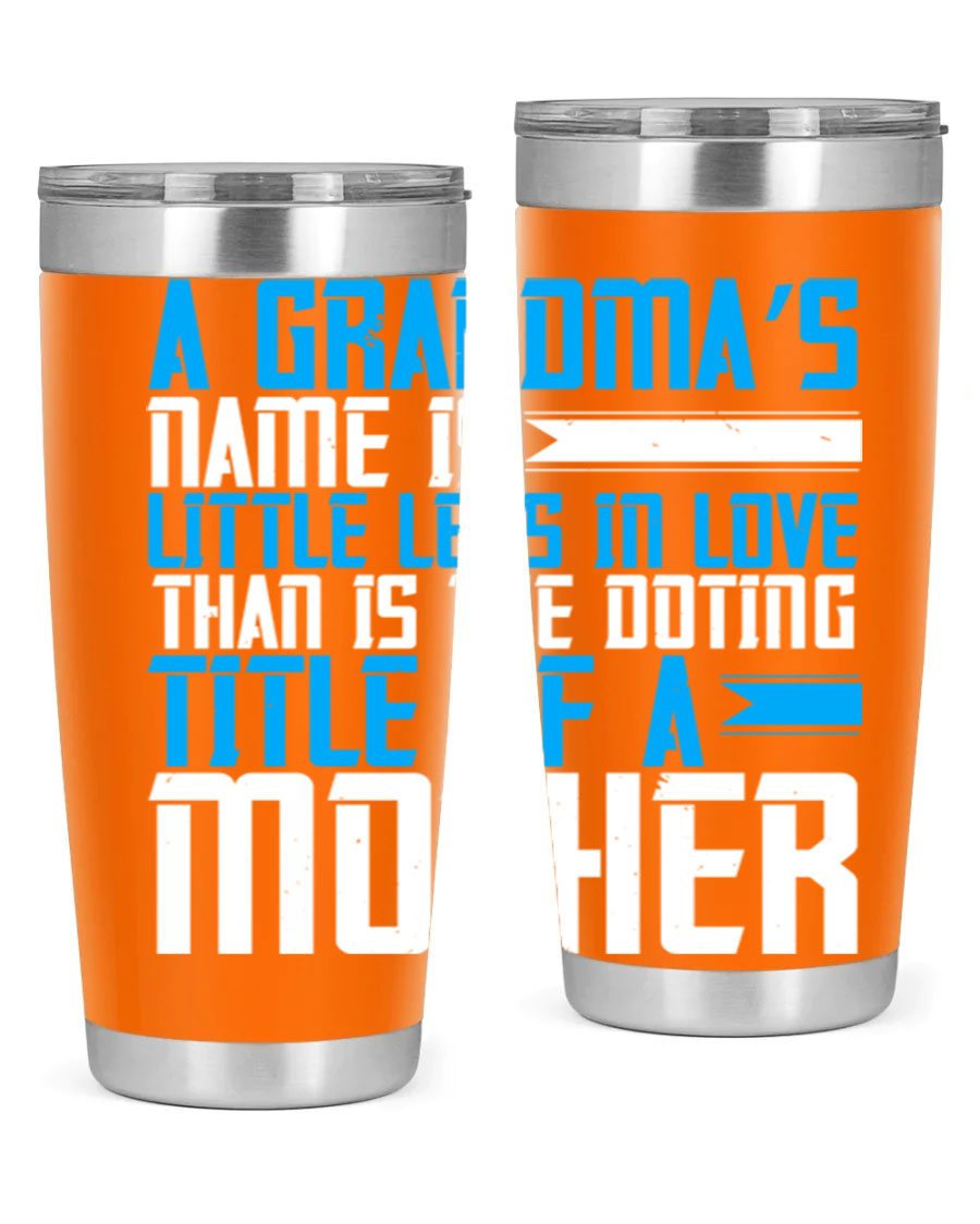 A stylish 20oz and 30oz stainless steel tumbler featuring a heartfelt design celebrating grandmothers, perfect for hot and cold beverages.