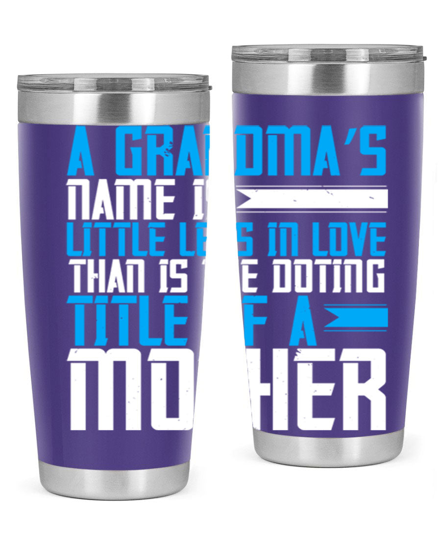 A stylish 20oz and 30oz stainless steel tumbler featuring a heartfelt design celebrating grandmothers, perfect for hot and cold beverages.