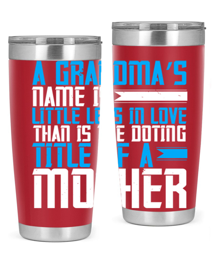 A stylish 20oz and 30oz stainless steel tumbler featuring a heartfelt design celebrating grandmothers, perfect for hot and cold beverages.