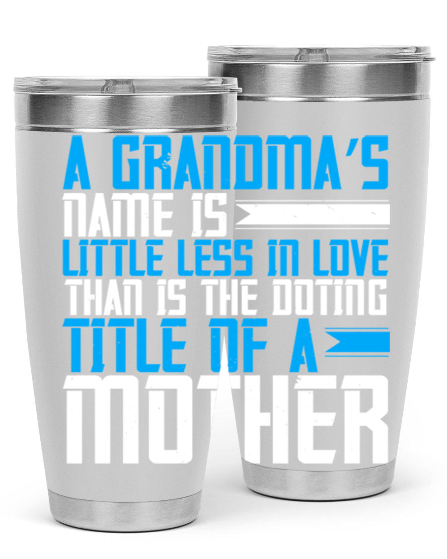 A stylish 20oz and 30oz stainless steel tumbler featuring a heartfelt design celebrating grandmothers, perfect for hot and cold beverages.