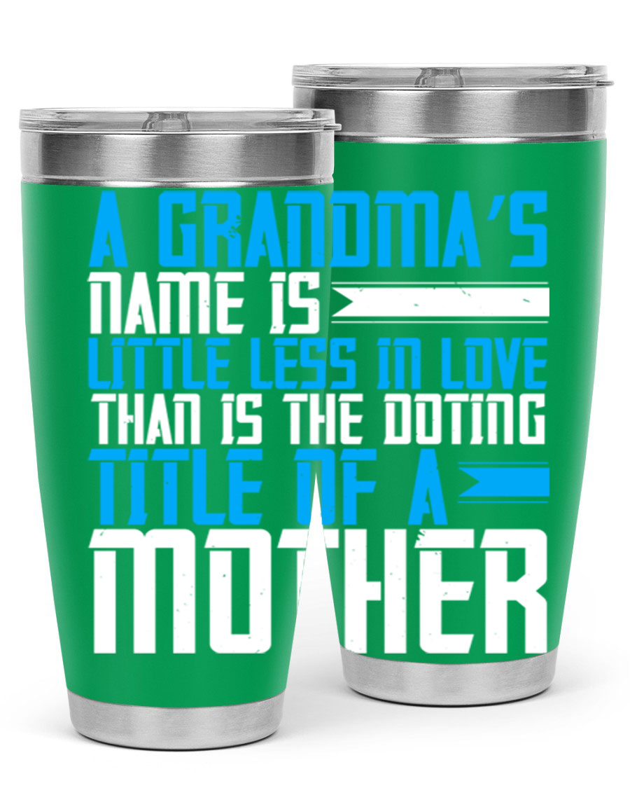 A stylish 20oz and 30oz stainless steel tumbler featuring a heartfelt design celebrating grandmothers, perfect for hot and cold beverages.