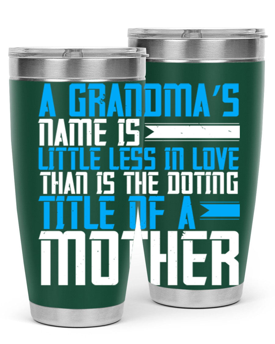 A stylish 20oz and 30oz stainless steel tumbler featuring a heartfelt design celebrating grandmothers, perfect for hot and cold beverages.