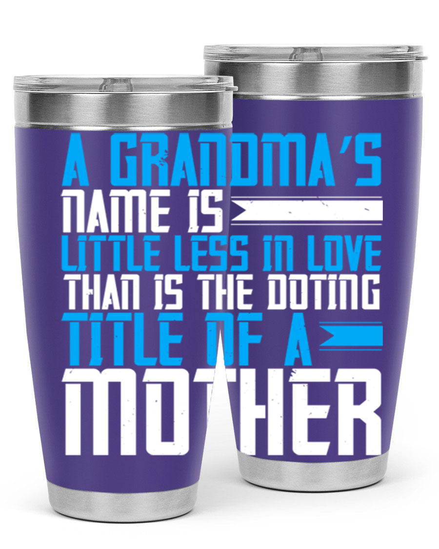 A stylish 20oz and 30oz stainless steel tumbler featuring a heartfelt design celebrating grandmothers, perfect for hot and cold beverages.