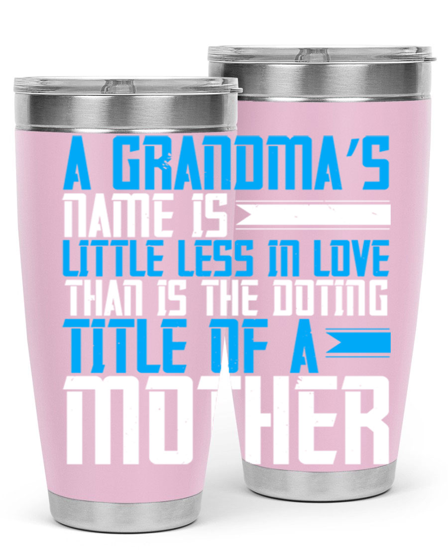 A stylish 20oz and 30oz stainless steel tumbler featuring a heartfelt design celebrating grandmothers, perfect for hot and cold beverages.