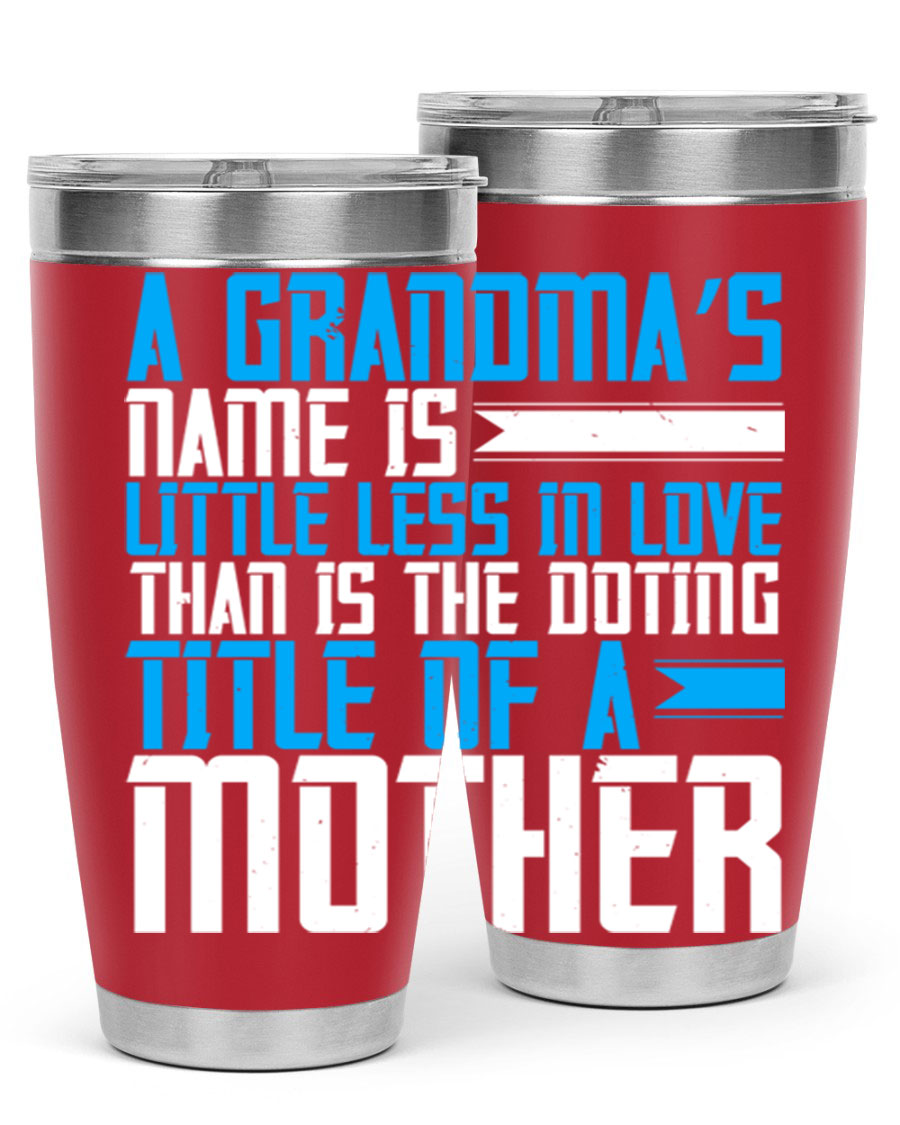 A stylish 20oz and 30oz stainless steel tumbler featuring a heartfelt design celebrating grandmothers, perfect for hot and cold beverages.
