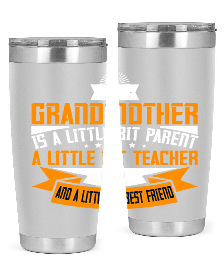 A stylish stainless steel tumbler with a heartfelt message about grandmothers, featuring a double wall vacuum design.