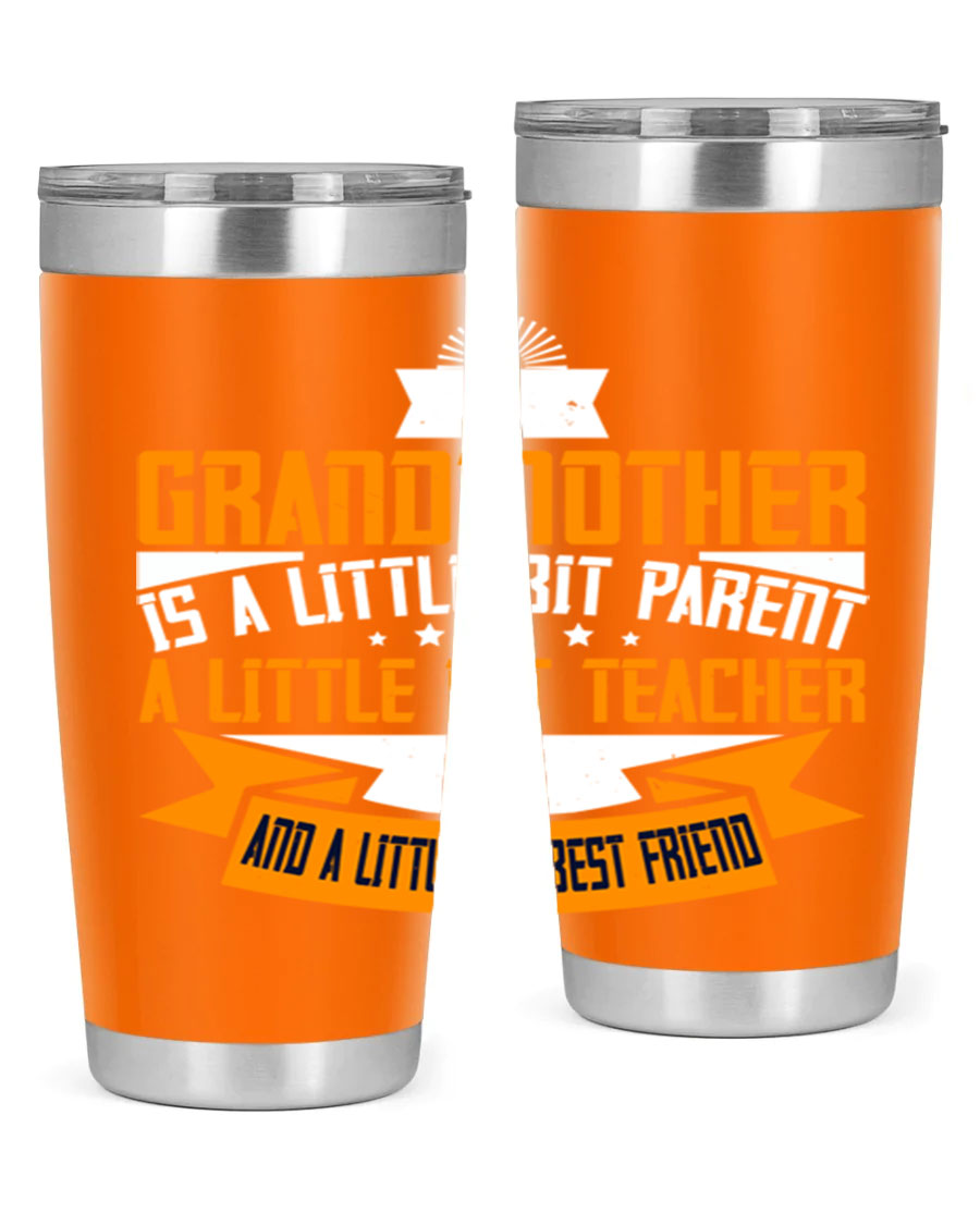 A stylish stainless steel tumbler with a heartfelt message about grandmothers, featuring a double wall vacuum design.