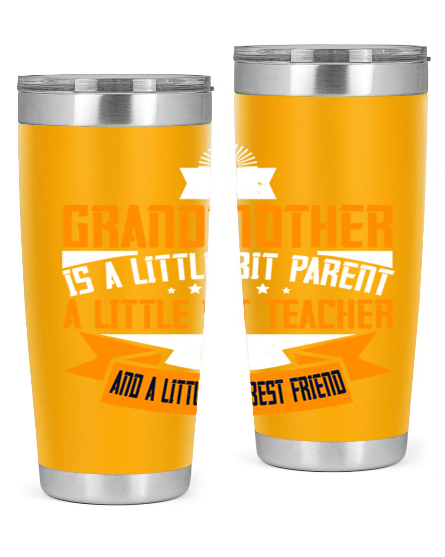 A stylish stainless steel tumbler with a heartfelt message about grandmothers, featuring a double wall vacuum design.