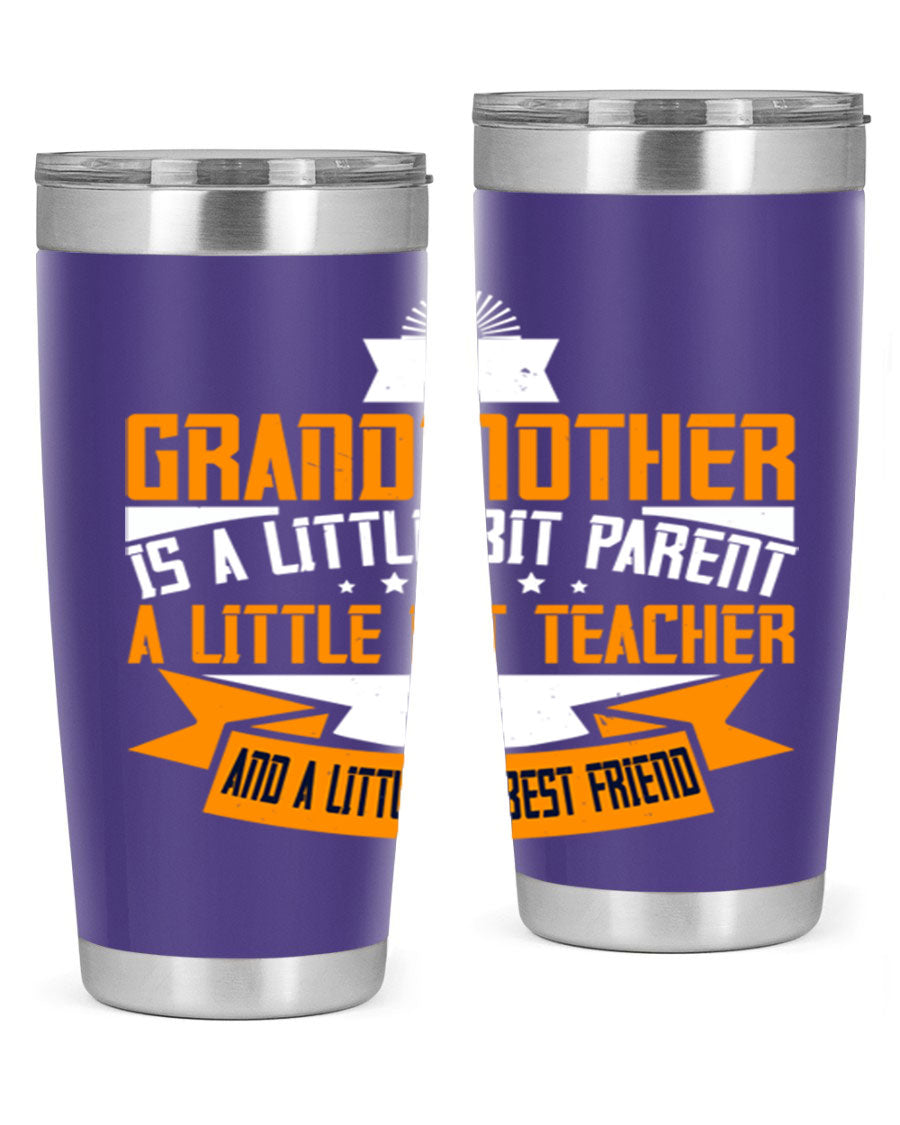 A stylish stainless steel tumbler with a heartfelt message about grandmothers, featuring a double wall vacuum design.