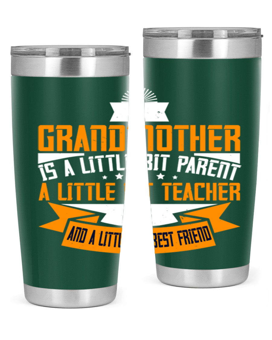 A stylish stainless steel tumbler with a heartfelt message about grandmothers, featuring a double wall vacuum design.