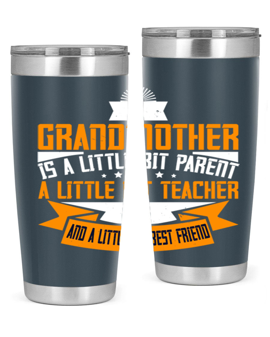 A stylish stainless steel tumbler with a heartfelt message about grandmothers, featuring a double wall vacuum design.