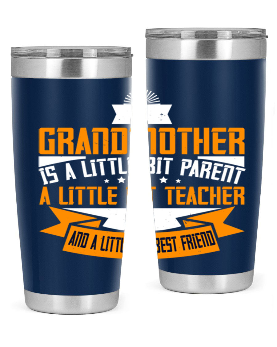 A stylish stainless steel tumbler with a heartfelt message about grandmothers, featuring a double wall vacuum design.