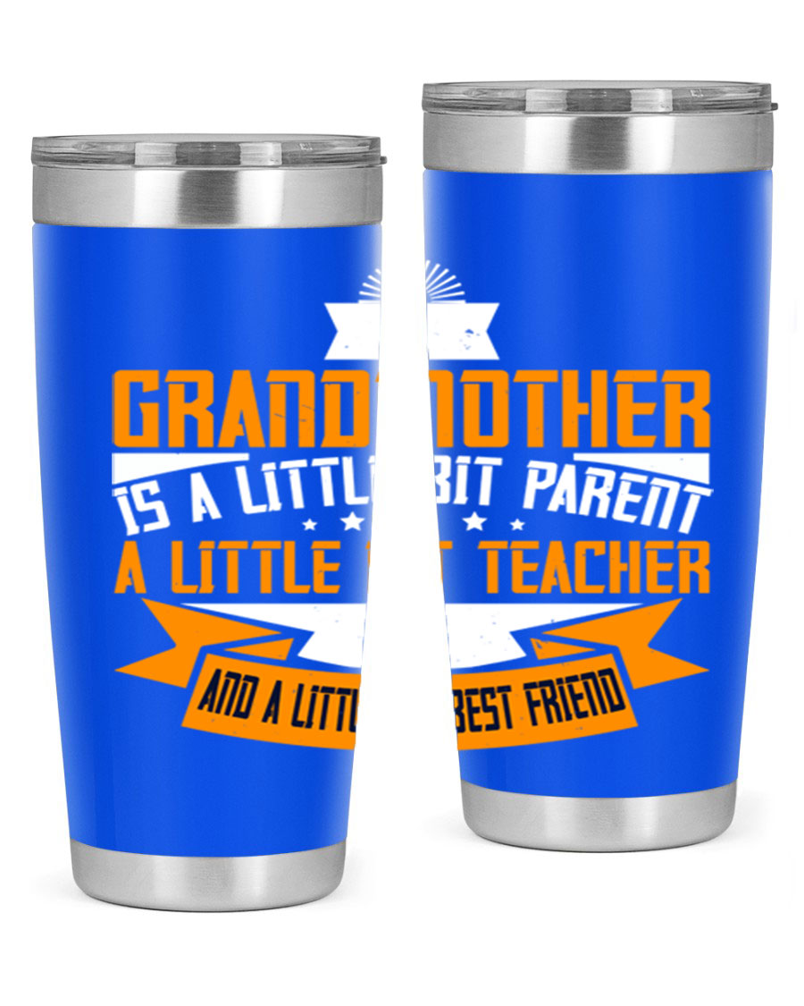 A stylish stainless steel tumbler with a heartfelt message about grandmothers, featuring a double wall vacuum design.