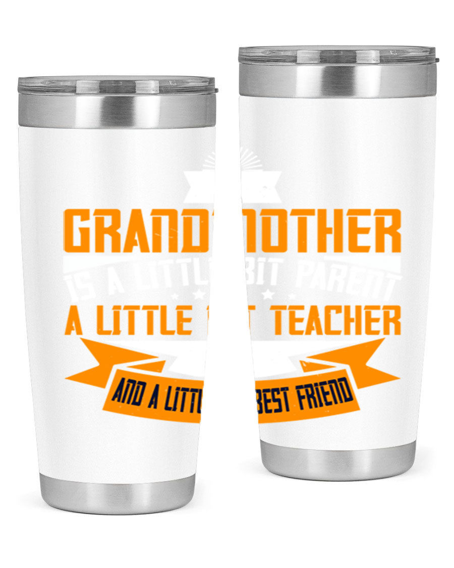 A stylish stainless steel tumbler with a heartfelt message about grandmothers, featuring a double wall vacuum design.
