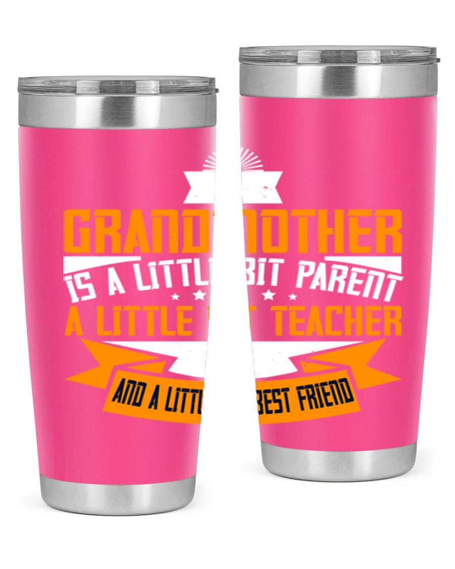 A stylish stainless steel tumbler with a heartfelt message about grandmothers, featuring a double wall vacuum design.
