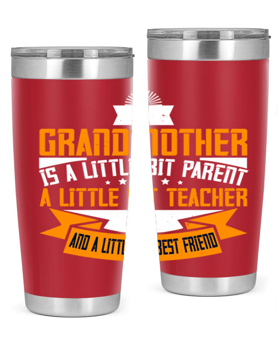 A stylish stainless steel tumbler with a heartfelt message about grandmothers, featuring a double wall vacuum design.