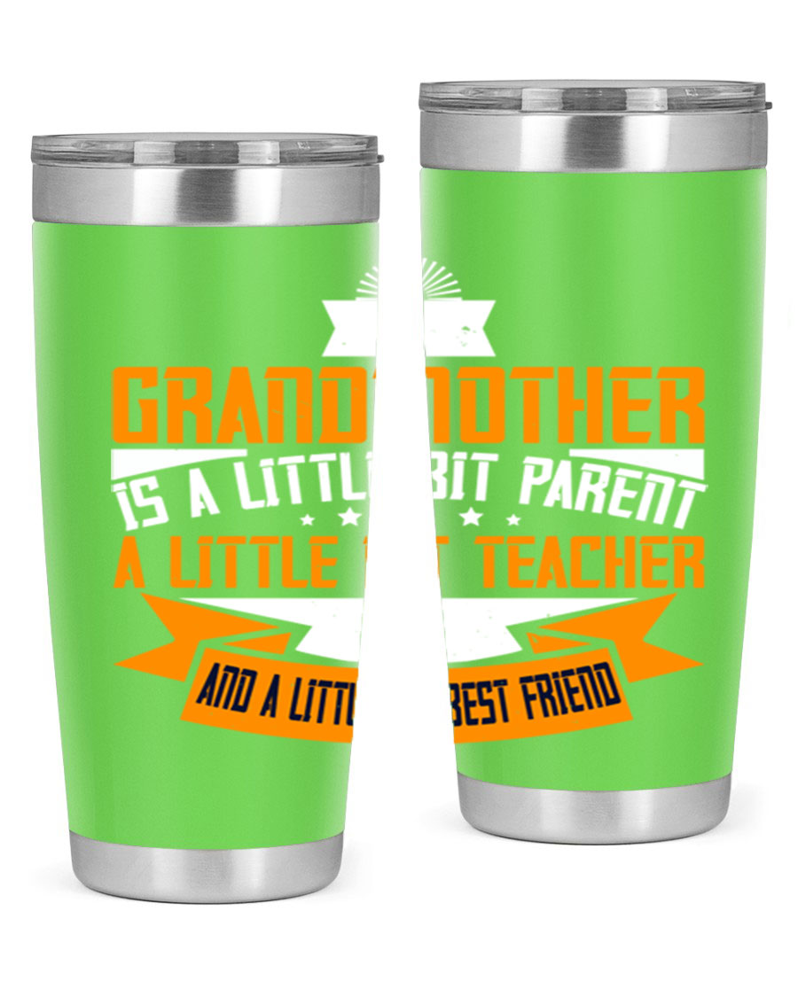A stylish stainless steel tumbler with a heartfelt message about grandmothers, featuring a double wall vacuum design.