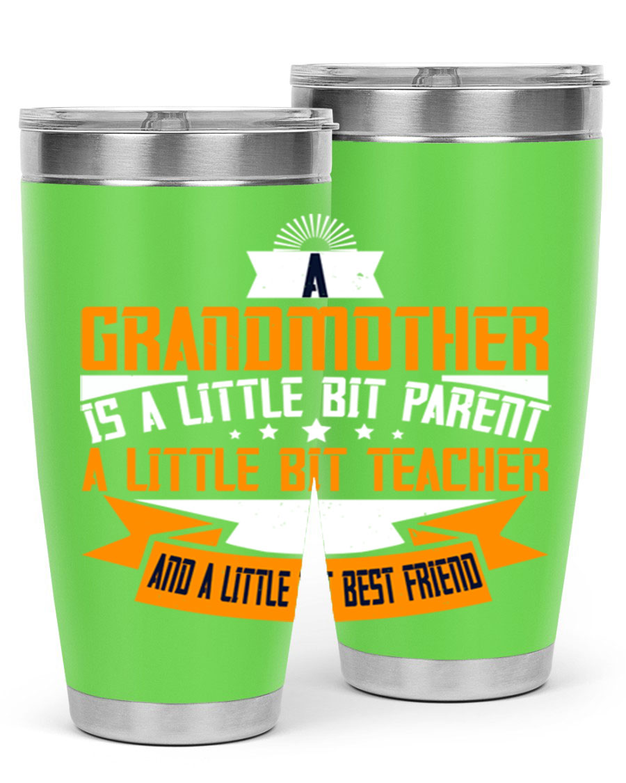 A stylish stainless steel tumbler with a heartfelt message about grandmothers, featuring a double wall vacuum design.