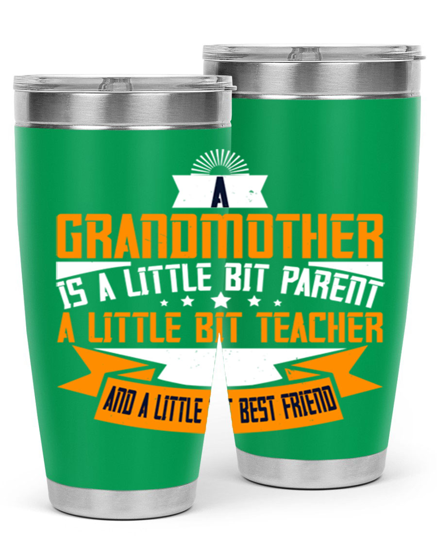 A stylish stainless steel tumbler with a heartfelt message about grandmothers, featuring a double wall vacuum design.