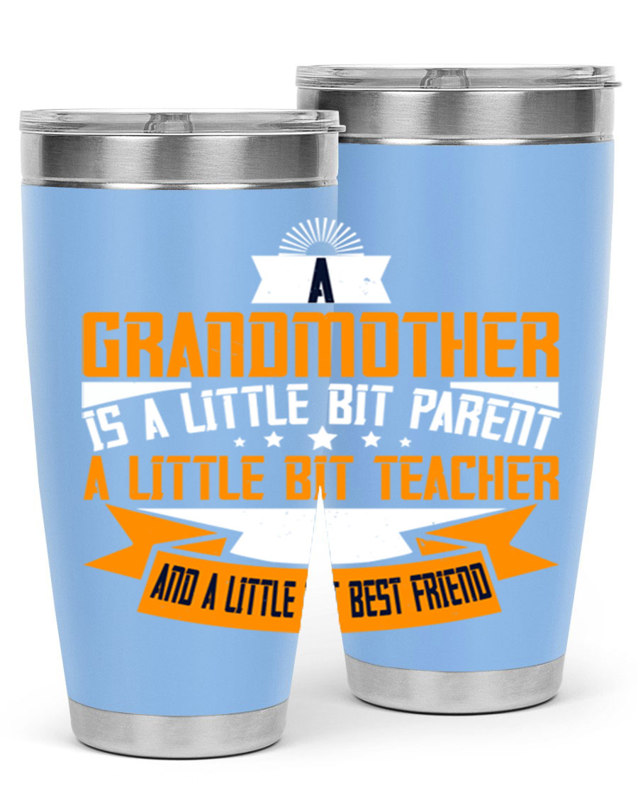 A stylish stainless steel tumbler with a heartfelt message about grandmothers, featuring a double wall vacuum design.