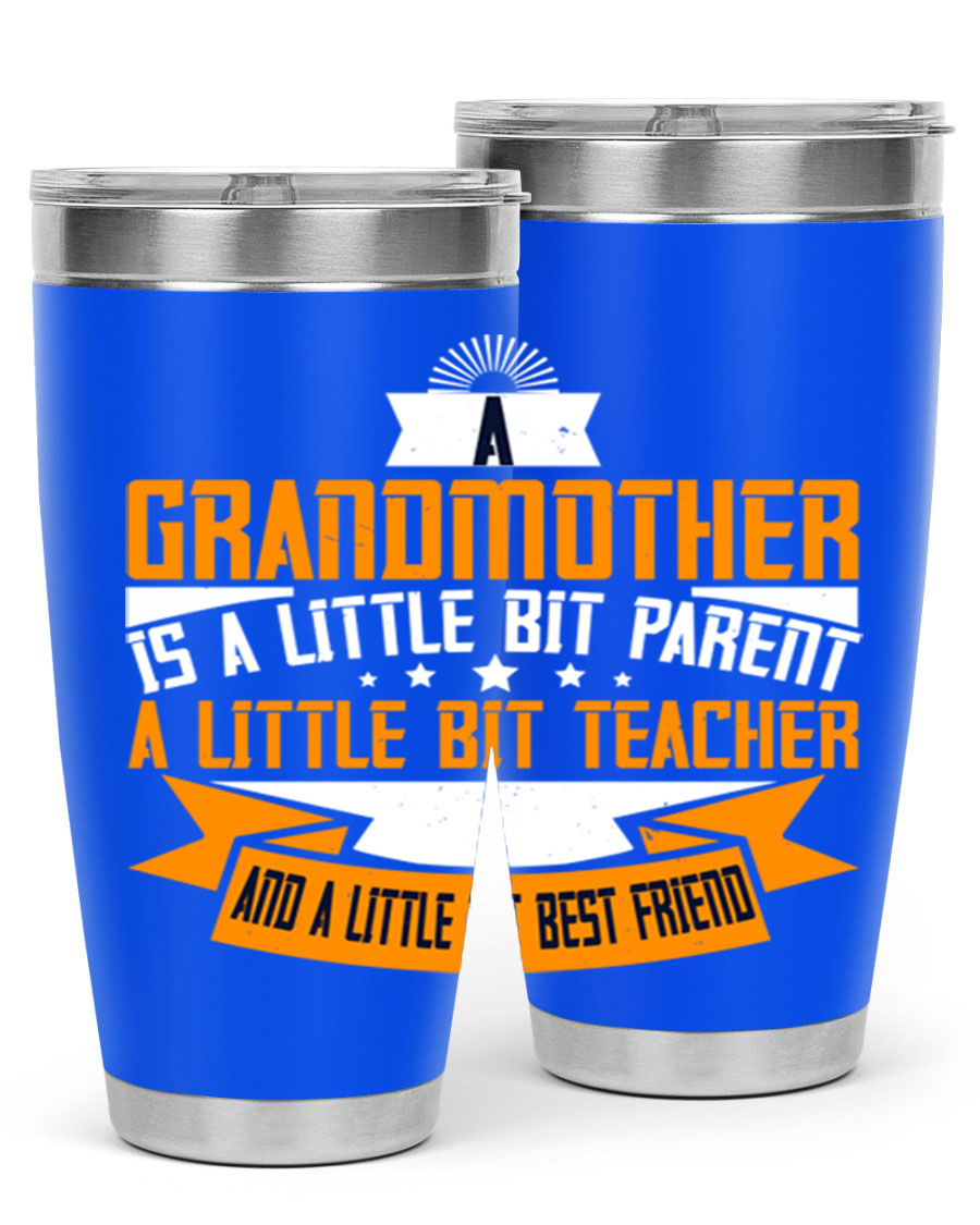 A stylish stainless steel tumbler with a heartfelt message about grandmothers, featuring a double wall vacuum design.