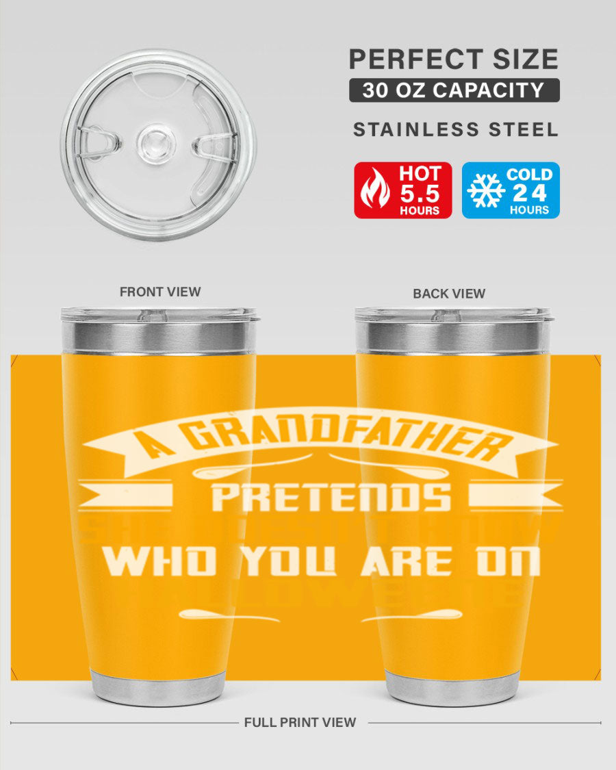 A stylish 96# Grandma Tumbler made of stainless steel, featuring a drink-thru lid and vibrant design, perfect for hot and cold beverages.