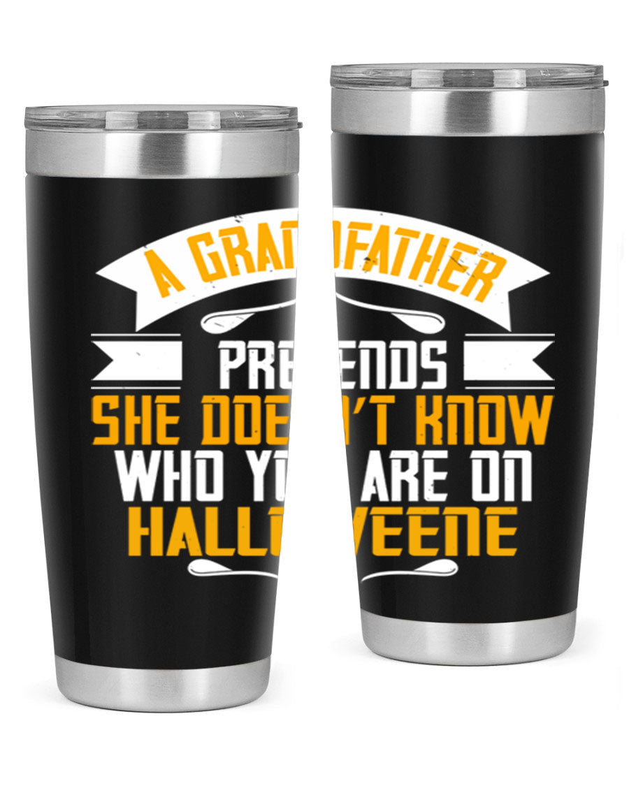 A stylish 96# Grandma Tumbler made of stainless steel, featuring a drink-thru lid and vibrant design, perfect for hot and cold beverages.